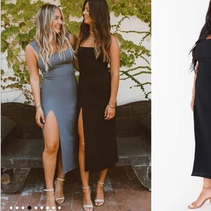 Show Me Your MuMu Eden Midi Dress in Black